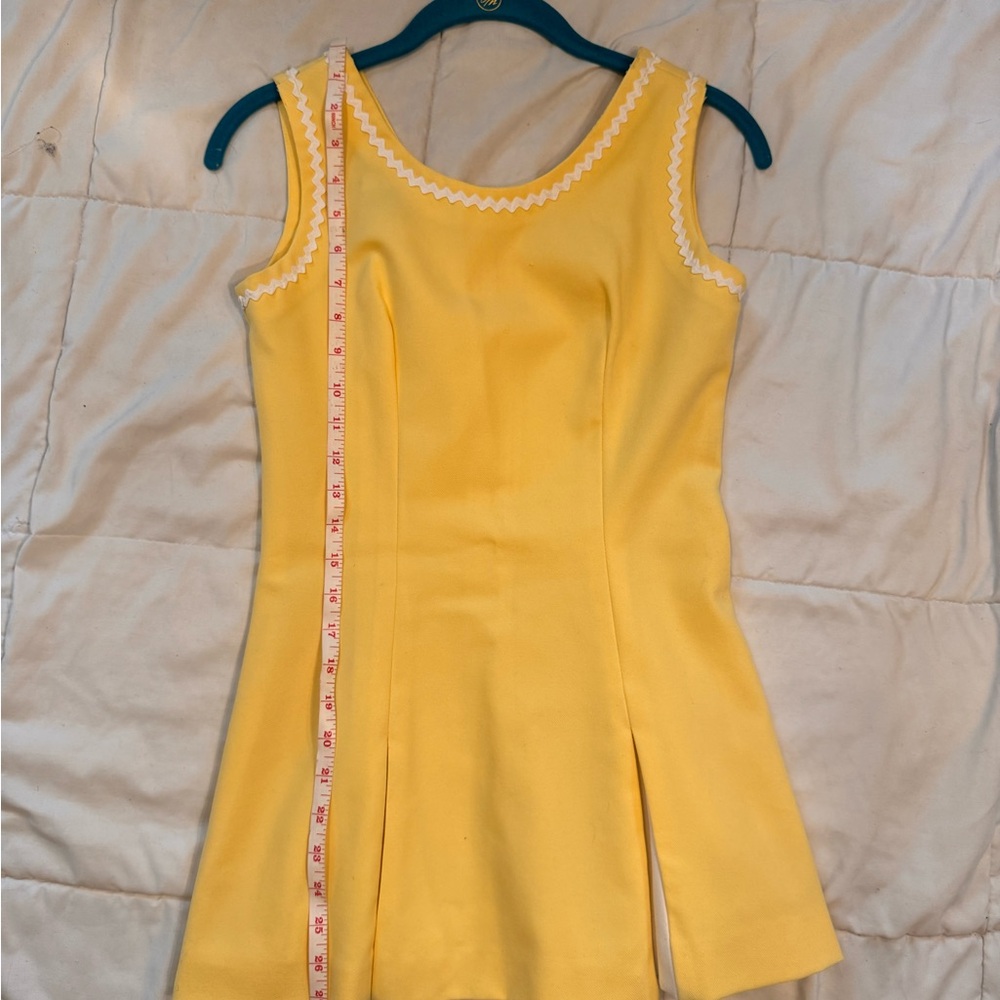 Vintage 1970’s Court 1 Yellow Pleated Tennis Dress - Picture 5 of 6